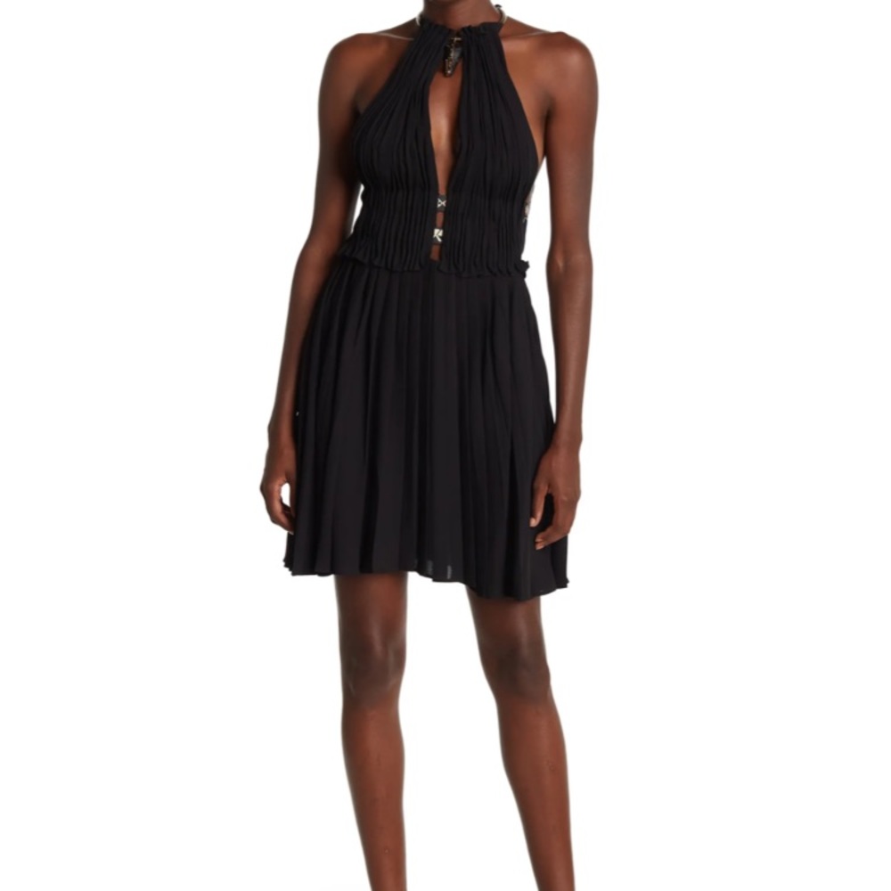Valentino Leather Detail Dress